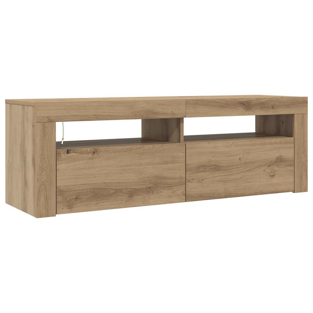 TV-Schrank mit LED Artisan-Eiche 120x35x40 cm Holzwerkstoff