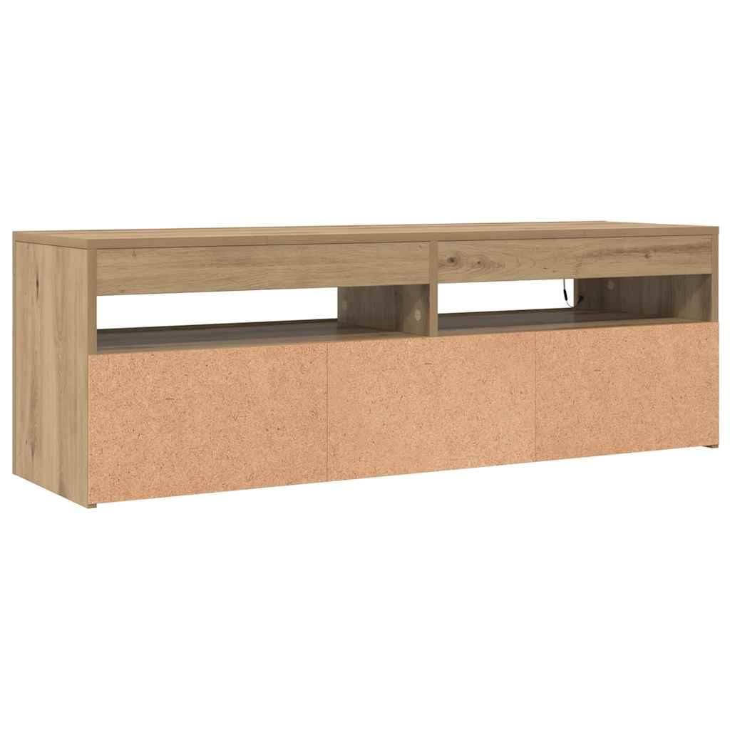TV-Schrank mit LED Artisan-Eiche 120x35x40 cm Holzwerkstoff