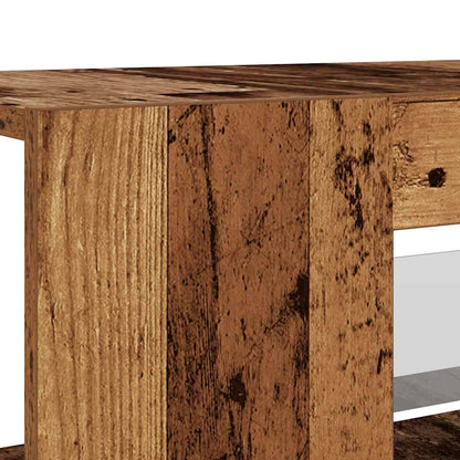 vidaXL Meuble TV avec lumières LED effet bois de récupération 135x39x30 cm