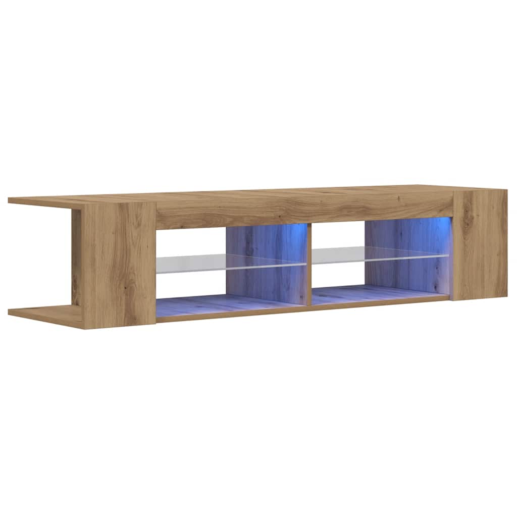 vidaXL TV-Schrank mit LED-Leuchten Artisan-Eiche 135x39x30 cm