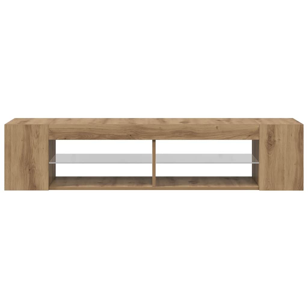 vidaXL TV-Schrank mit LED-Leuchten Artisan-Eiche 135x39x30 cm
