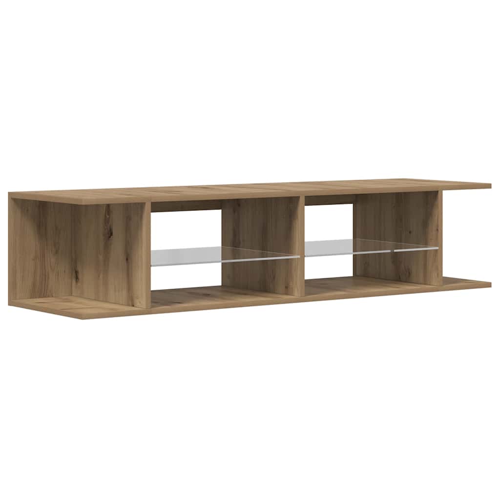 vidaXL TV-Schrank mit LED-Leuchten Artisan-Eiche 135x39x30 cm