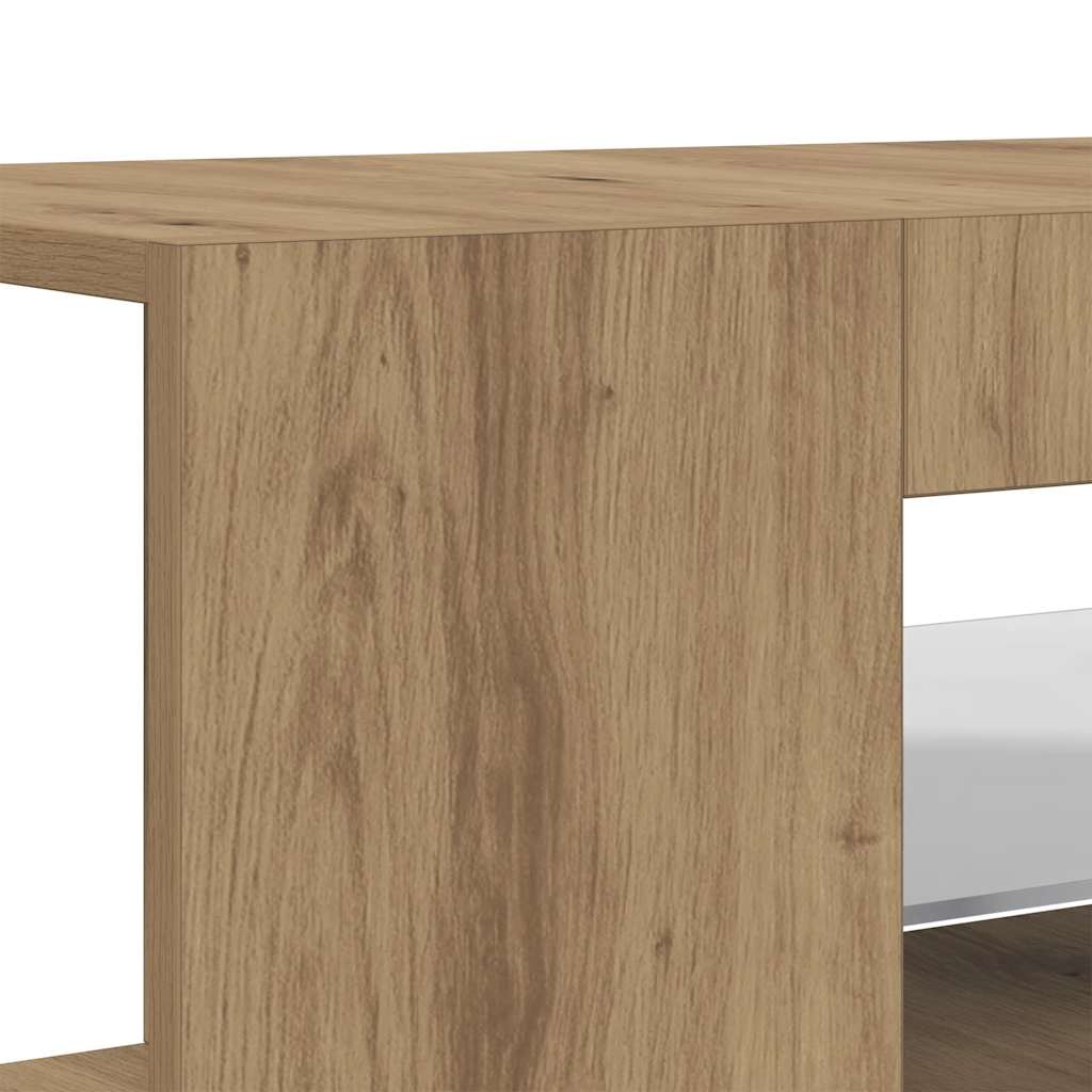 vidaXL TV-Schrank mit LED-Leuchten Artisan-Eiche 135x39x30 cm