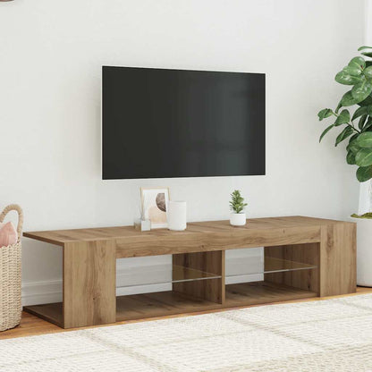 vidaXL TV-Schrank mit LED-Leuchten Artisan-Eiche 135x39x30 cm