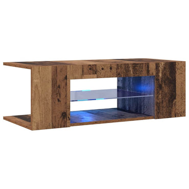 vidaXL TV-Schrank mit LED-Leuchten Altholz-Optik 90x39x30 cm