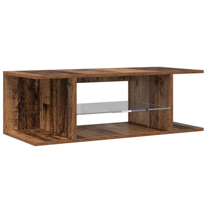 TV-Schrank mit LED-Leuchten Altholz-Optik 90x39x30 cm