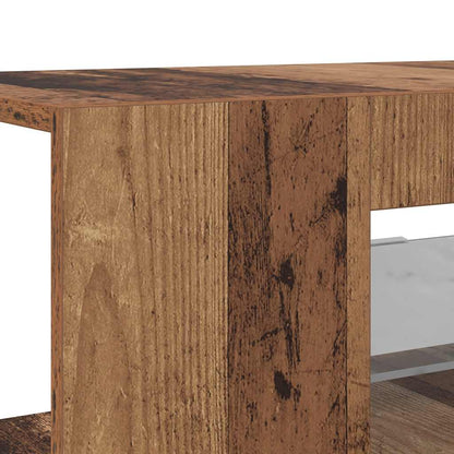 TV-Schrank mit LED-Leuchten Altholz-Optik 90x39x30 cm