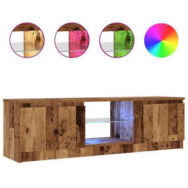 vidaXL TV-Schrank mit LED-Leuchten Altholz-Optik 120x30x36 cm