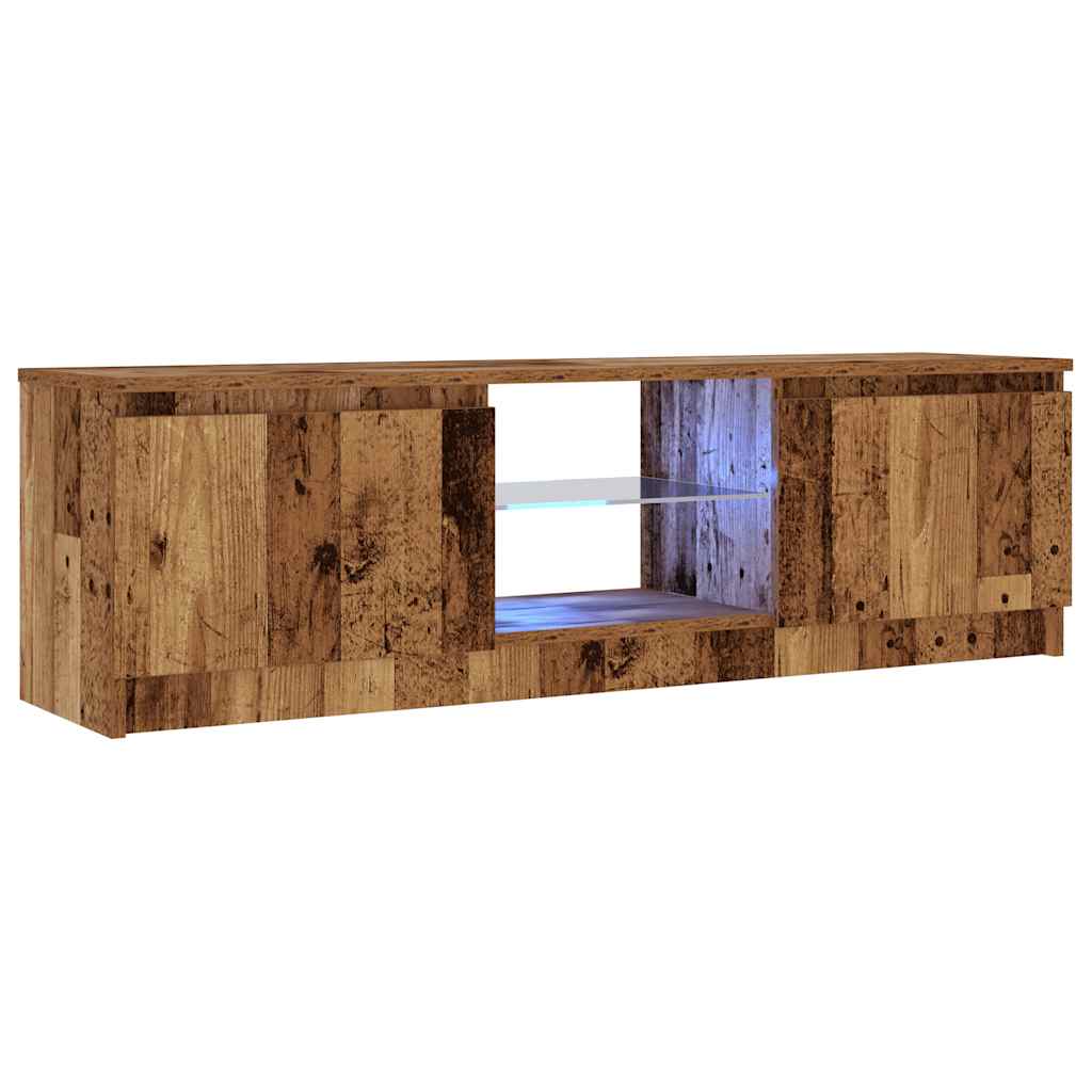 vidaXL TV-Schrank mit LED-Leuchten Altholz-Optik 120x30x36 cm