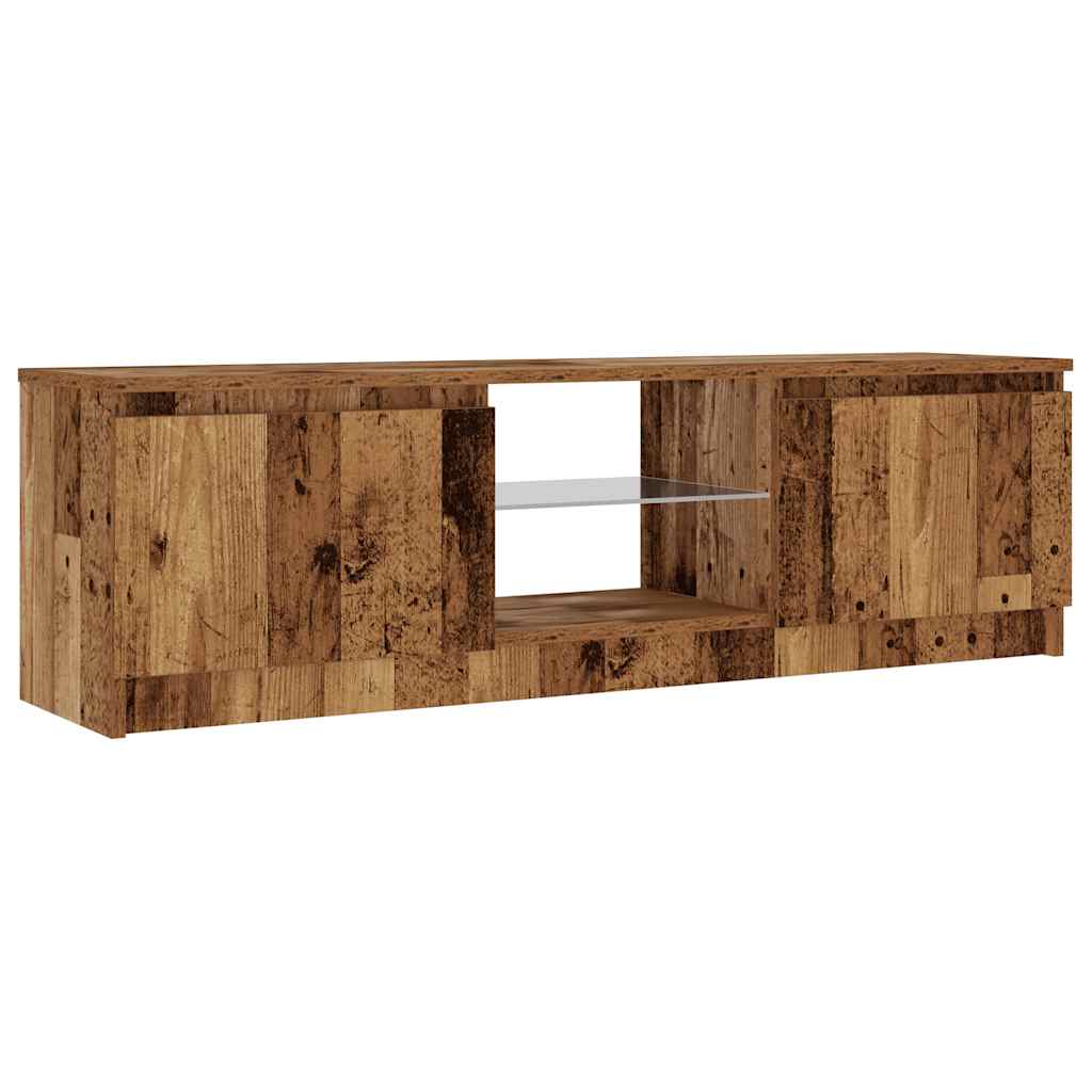 vidaXL TV-Schrank mit LED-Leuchten Altholz-Optik 120x30x36 cm