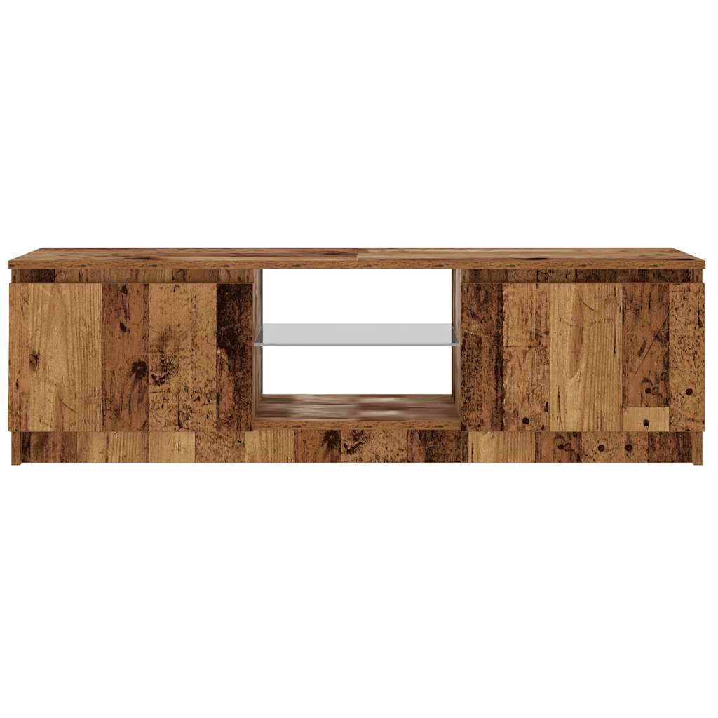 vidaXL TV-Schrank mit LED-Leuchten Altholz-Optik 120x30x36 cm