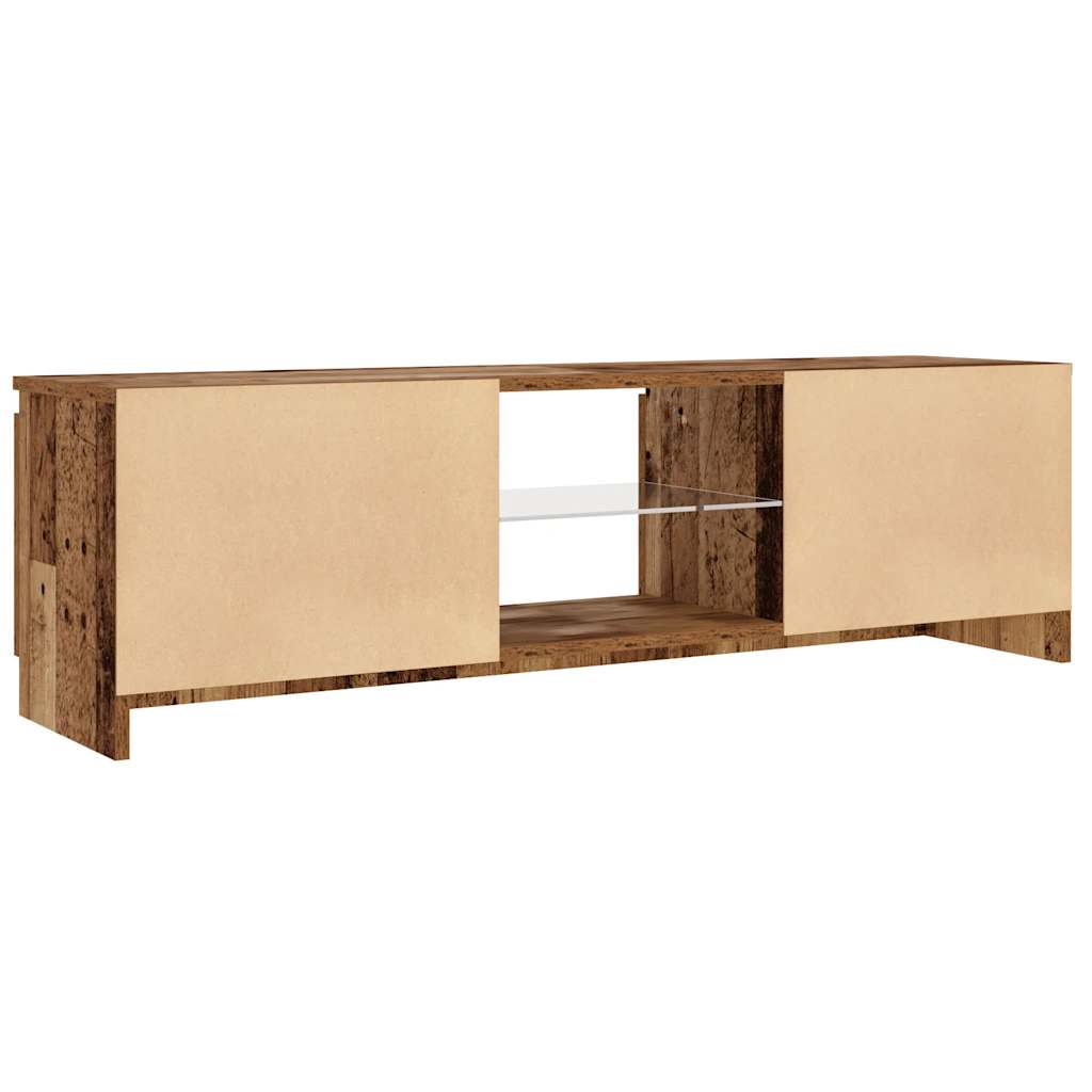 vidaXL TV-Schrank mit LED-Leuchten Altholz-Optik 120x30x36 cm