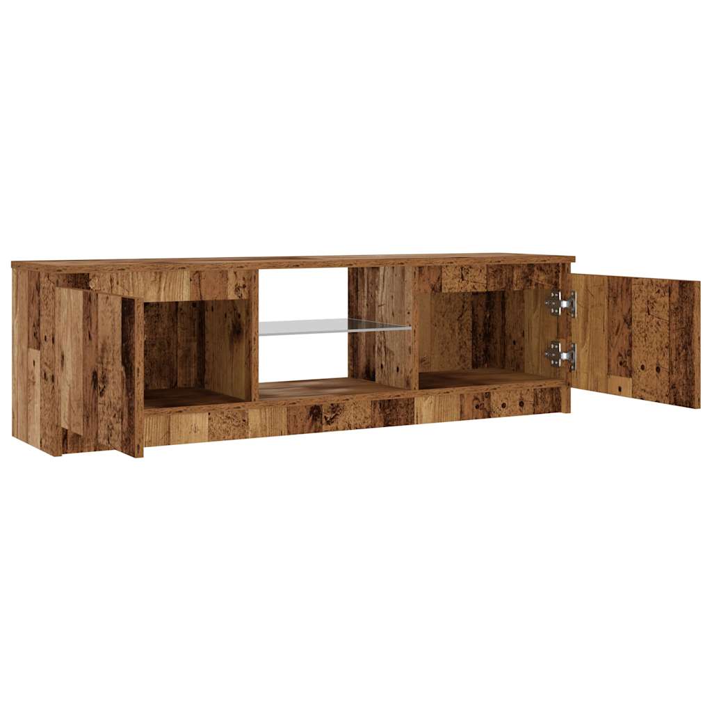 vidaXL TV-Schrank mit LED-Leuchten Altholz-Optik 120x30x36 cm