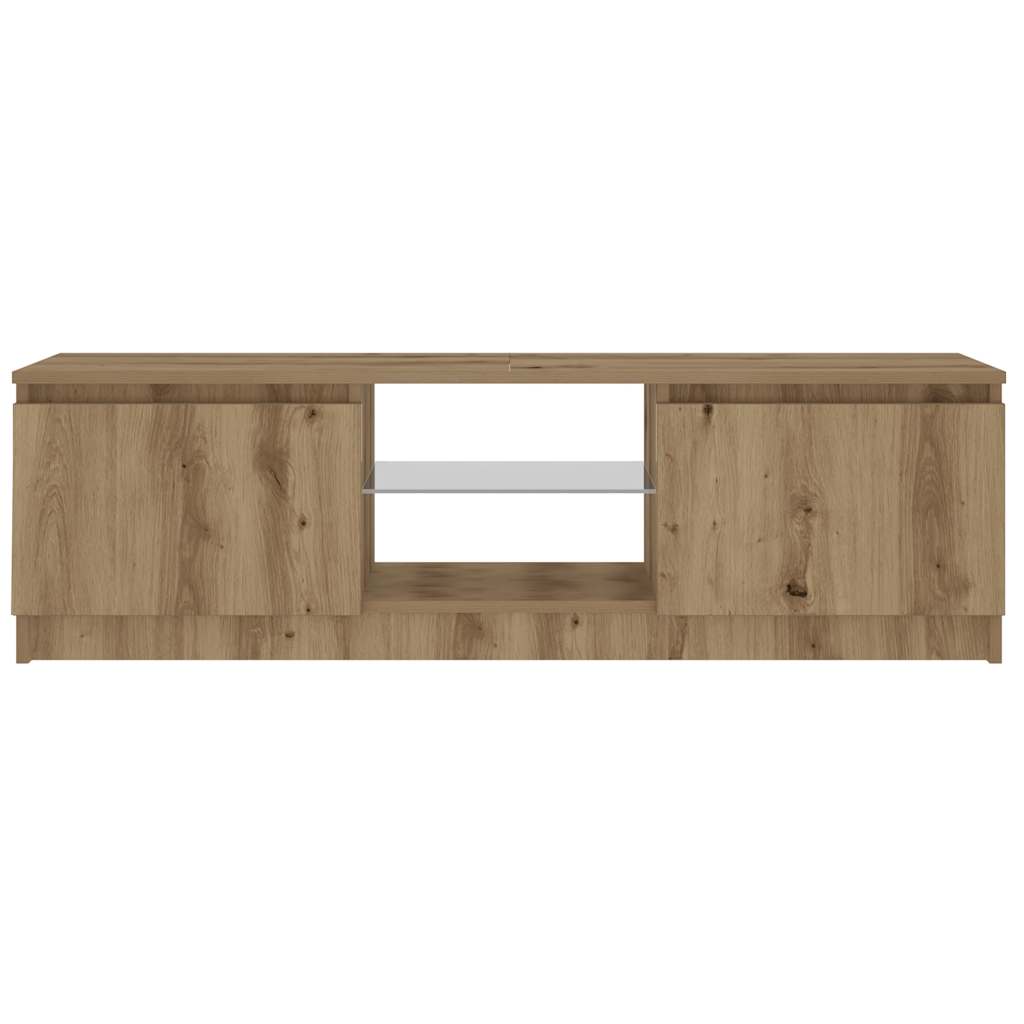 vidaXL TV-Schrank mit LED-Leuchten Artisan-Eiche 120x30x36 cm