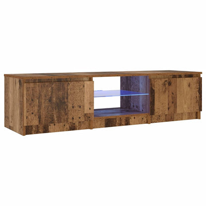 Meuble TV vidaXL avec lumières LED aspect bois de récupération 140x40x36 cm