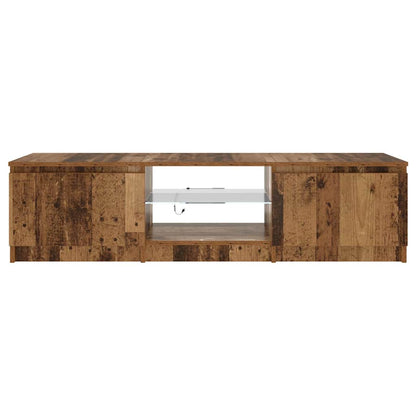 Meuble TV vidaXL avec lumières LED aspect bois de récupération 140x40x36 cm