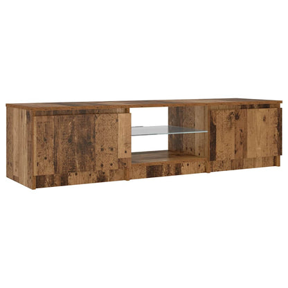 Meuble TV vidaXL avec lumières LED aspect bois de récupération 140x40x36 cm