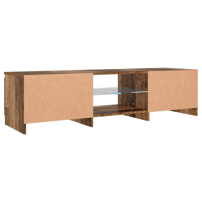 Meuble TV vidaXL avec lumières LED aspect bois de récupération 140x40x36 cm