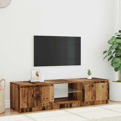 Meuble TV vidaXL avec lumières LED aspect bois de récupération 140x40x36 cm
