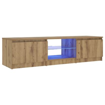 Meuble TV vidaXL avec lumières LED chêne artisan 140x40x36 cm