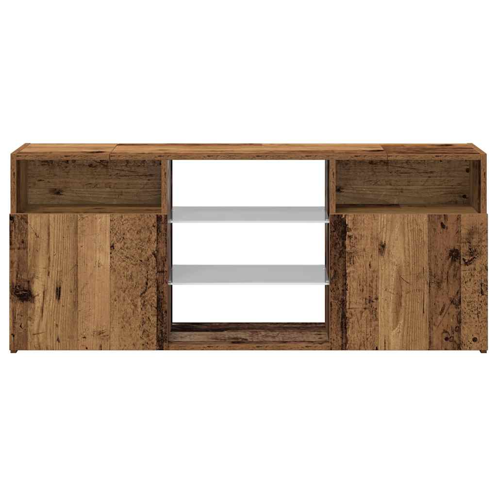 vidaXL TV-Schrank mit LED-Leuchten Altholz-Optik 120x30x50 cm