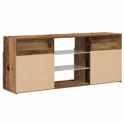 vidaXL TV-Schrank mit LED-Leuchten Altholz-Optik 120x30x50 cm