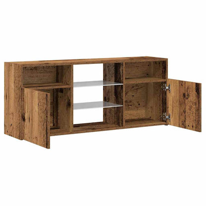 vidaXL TV-Schrank mit LED-Leuchten Altholz-Optik 120x30x50 cm