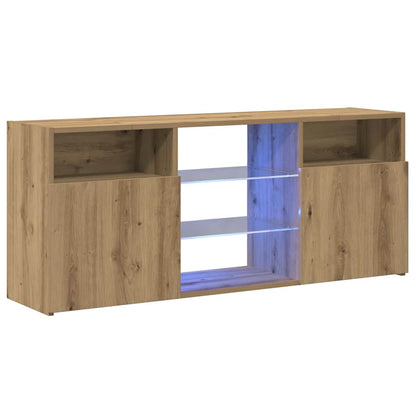 Meuble TV vidaXL avec lumières LED chêne artisan 120x30x50 cm
