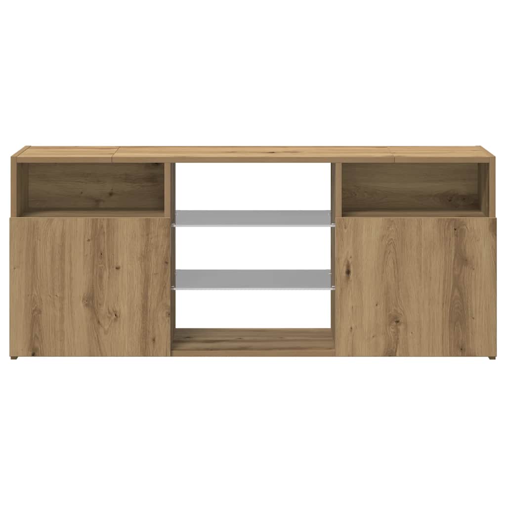 Meuble TV vidaXL avec lumières LED chêne artisan 120x30x50 cm