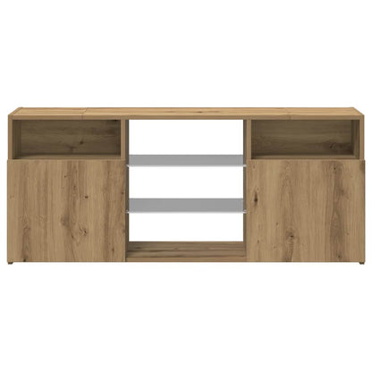 Meuble TV vidaXL avec lumières LED chêne artisan 120x30x50 cm
