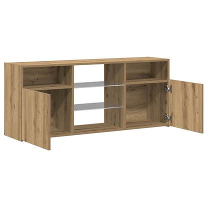 Meuble TV vidaXL avec lumières LED chêne artisan 120x30x50 cm