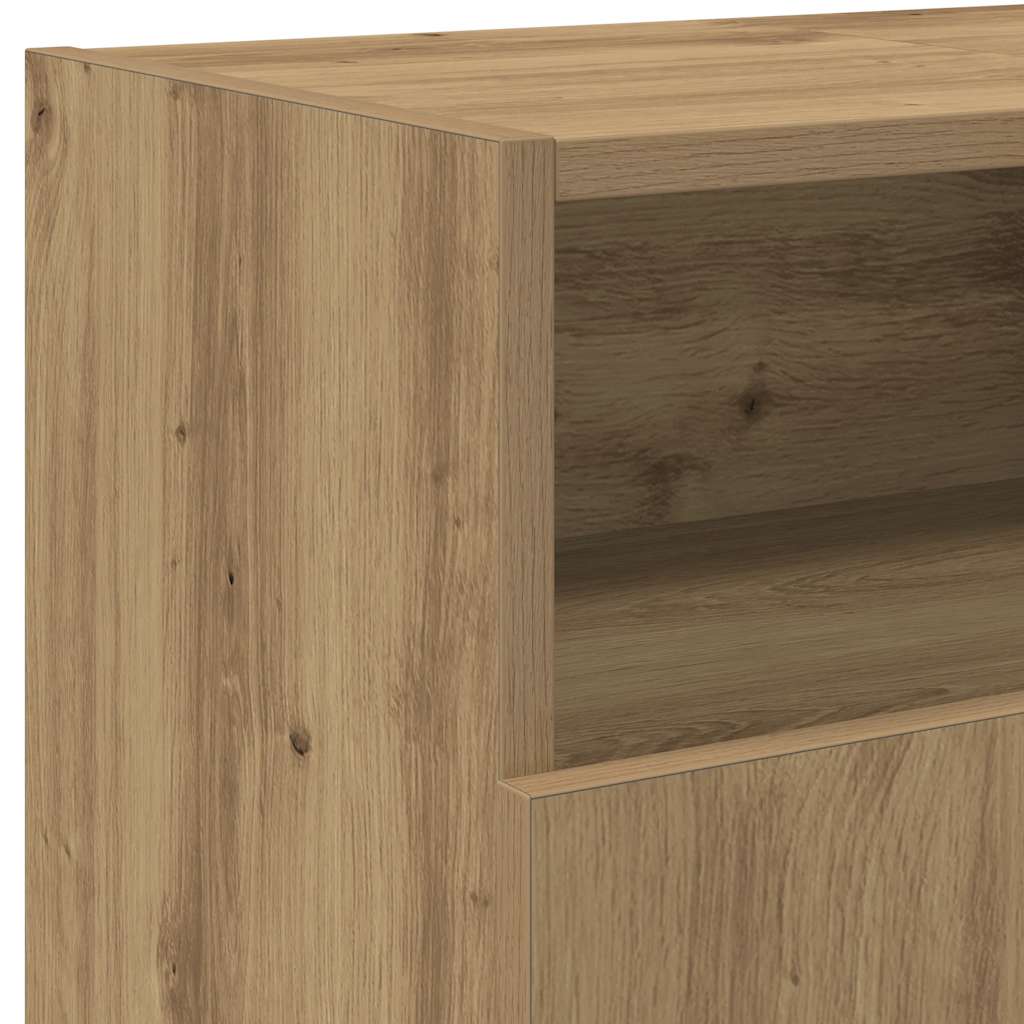 Meuble TV vidaXL avec lumières LED chêne artisan 120x30x50 cm
