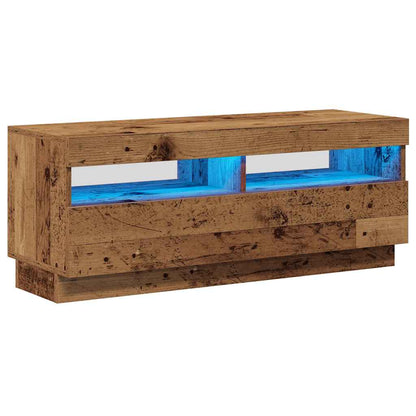 vidaXL TV-Schrank mit LED-Leuchten Altholz-Optik 100x35x40 cm