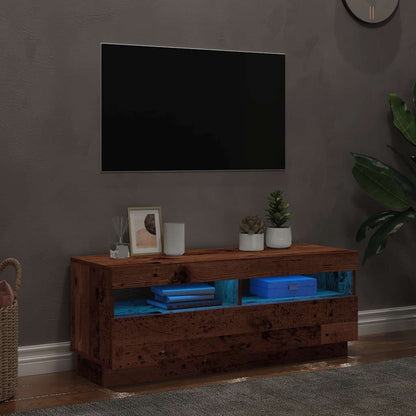 vidaXL TV-Schrank mit LED-Leuchten Altholz-Optik 100x35x40 cm