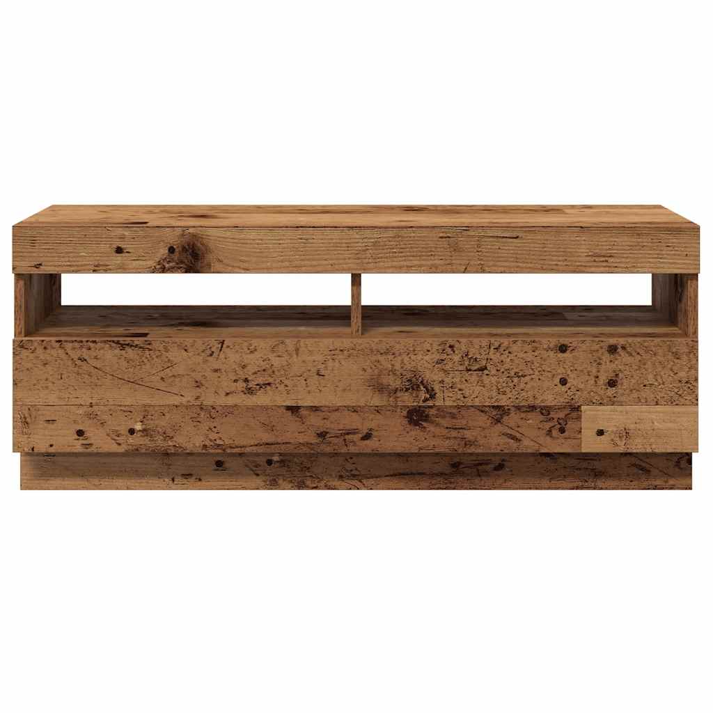 vidaXL TV-Schrank mit LED-Leuchten Altholz-Optik 100x35x40 cm