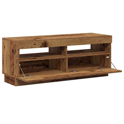 vidaXL TV-Schrank mit LED-Leuchten Altholz-Optik 100x35x40 cm