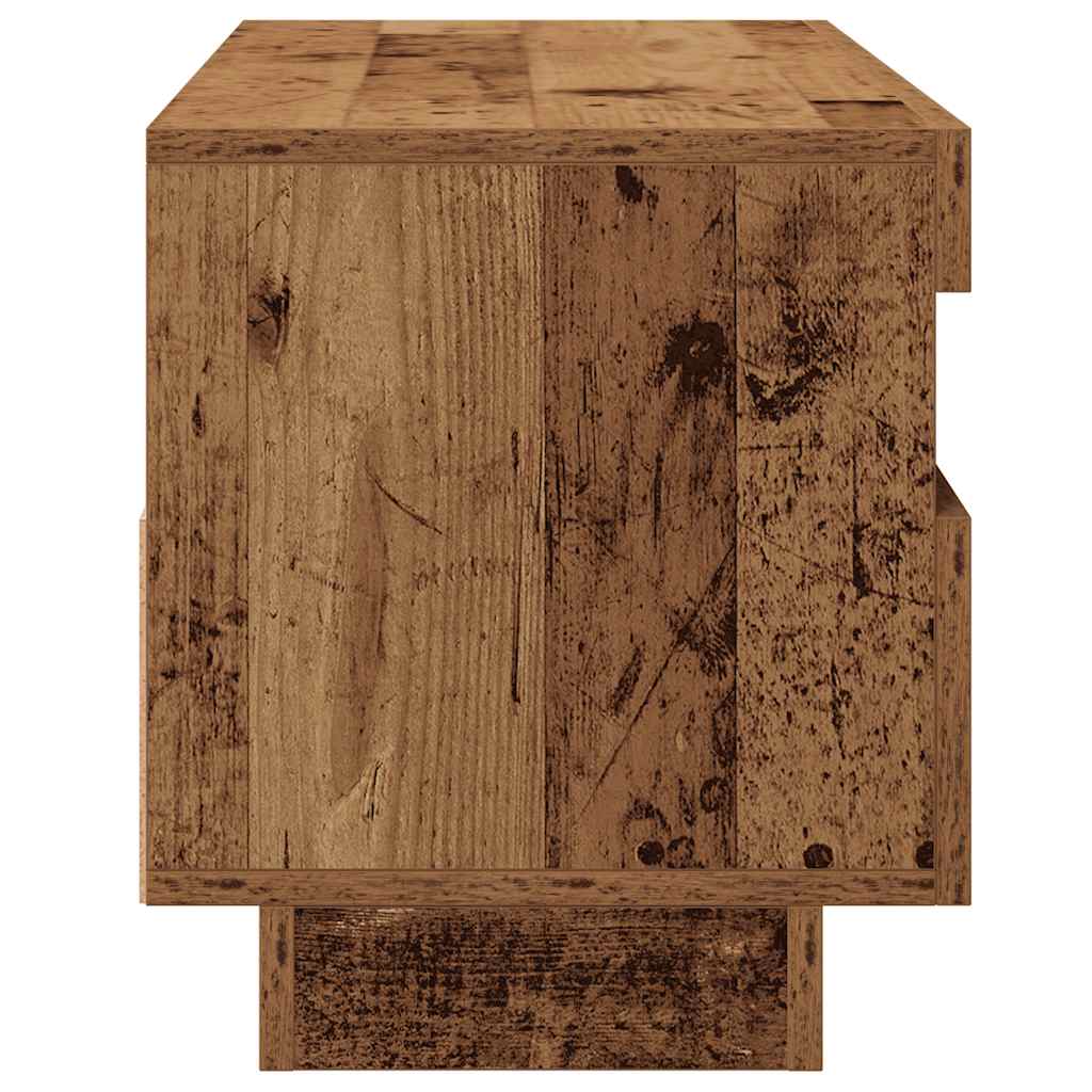 vidaXL TV-Schrank mit LED-Leuchten Altholz-Optik 100x35x40 cm