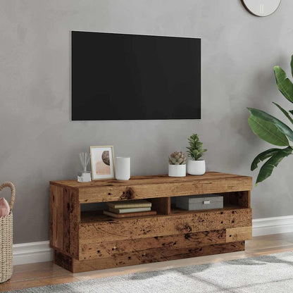 vidaXL TV-Schrank mit LED-Leuchten Altholz-Optik 100x35x40 cm