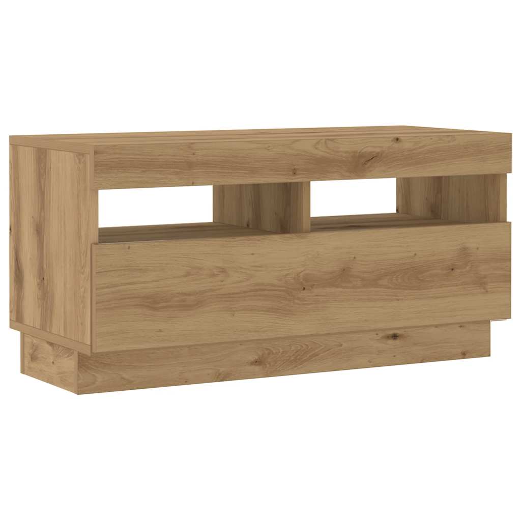 vidaXL TV-Schrank mit LED-Leuchten Artisan-Eiche 80x35x40 cm