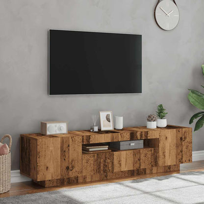 Meuble TV vidaXL avec lumières LED effet bois de récupération 160x35x40 cm