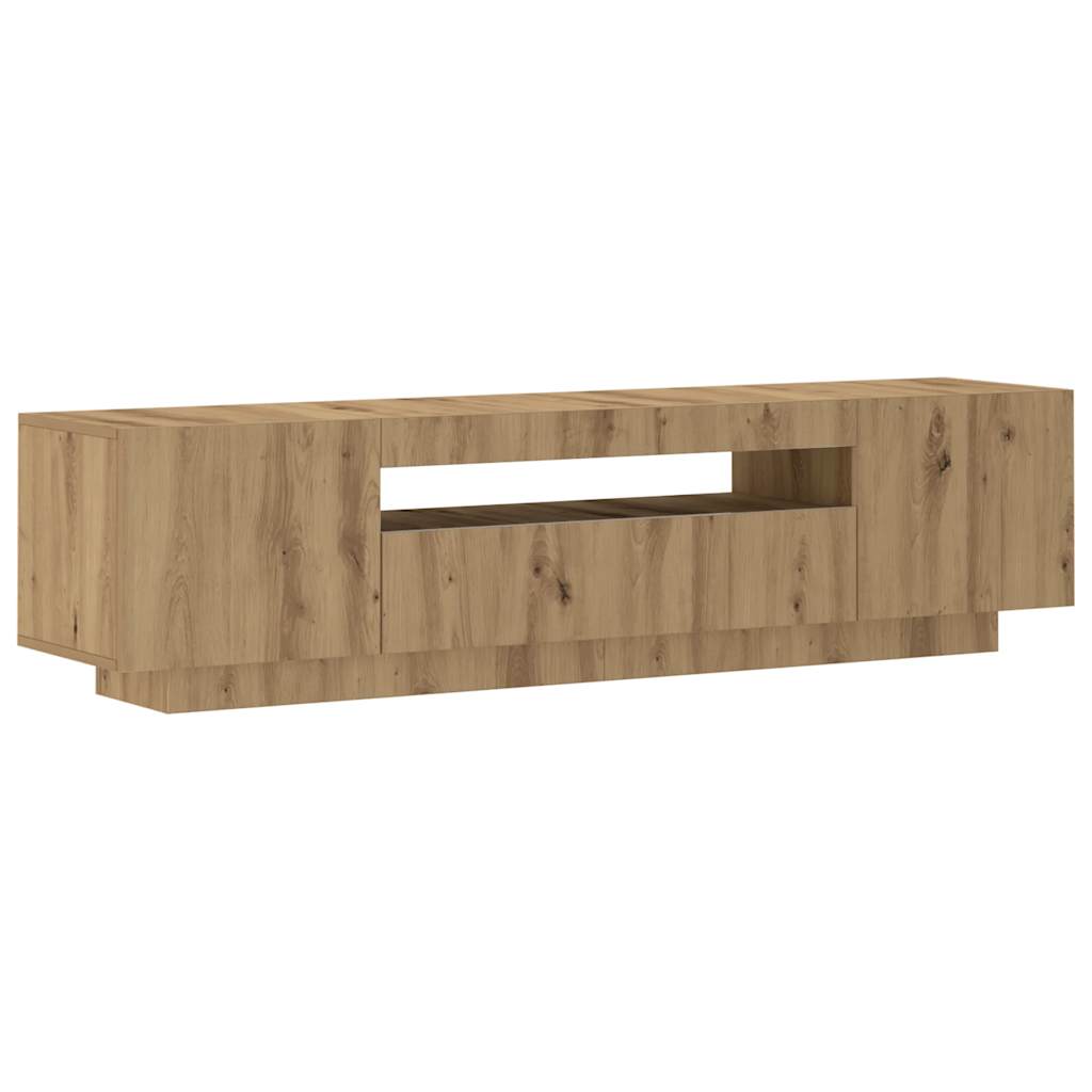 Meuble TV vidaXL avec lumières LED chêne artisan 160x35x40 cm