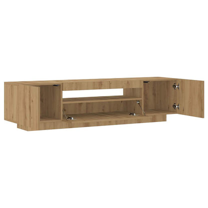 Meuble TV vidaXL avec lumières LED chêne artisan 160x35x40 cm