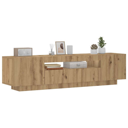 Meuble TV vidaXL avec lumières LED chêne artisan 160x35x40 cm
