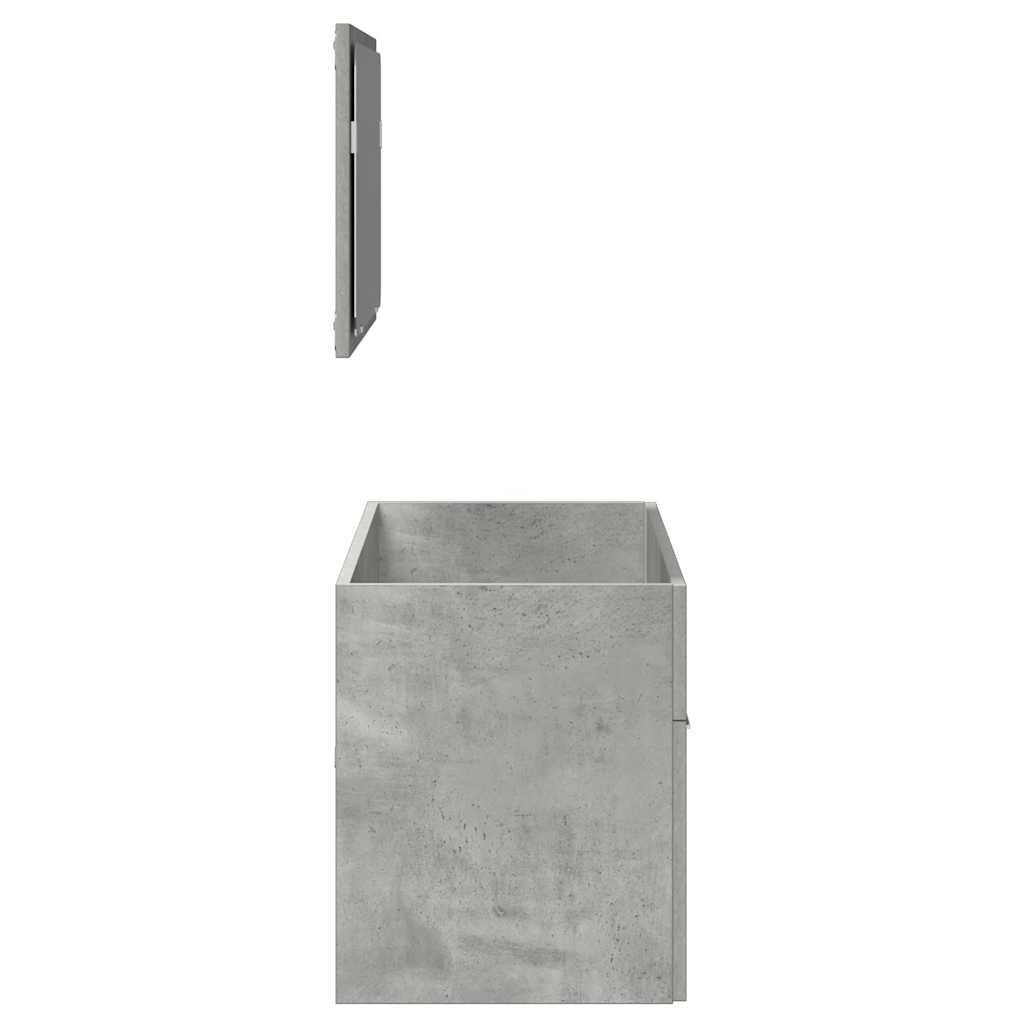 vidaXL Badschrank mit Spiegel Betongrau Holzwerkstoff