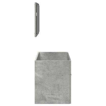 vidaXL Badschrank mit Spiegel Betongrau Holzwerkstoff