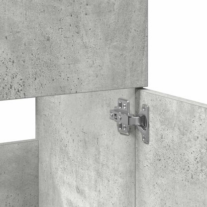 vidaXL Badschrank mit Spiegel Betongrau Holzwerkstoff