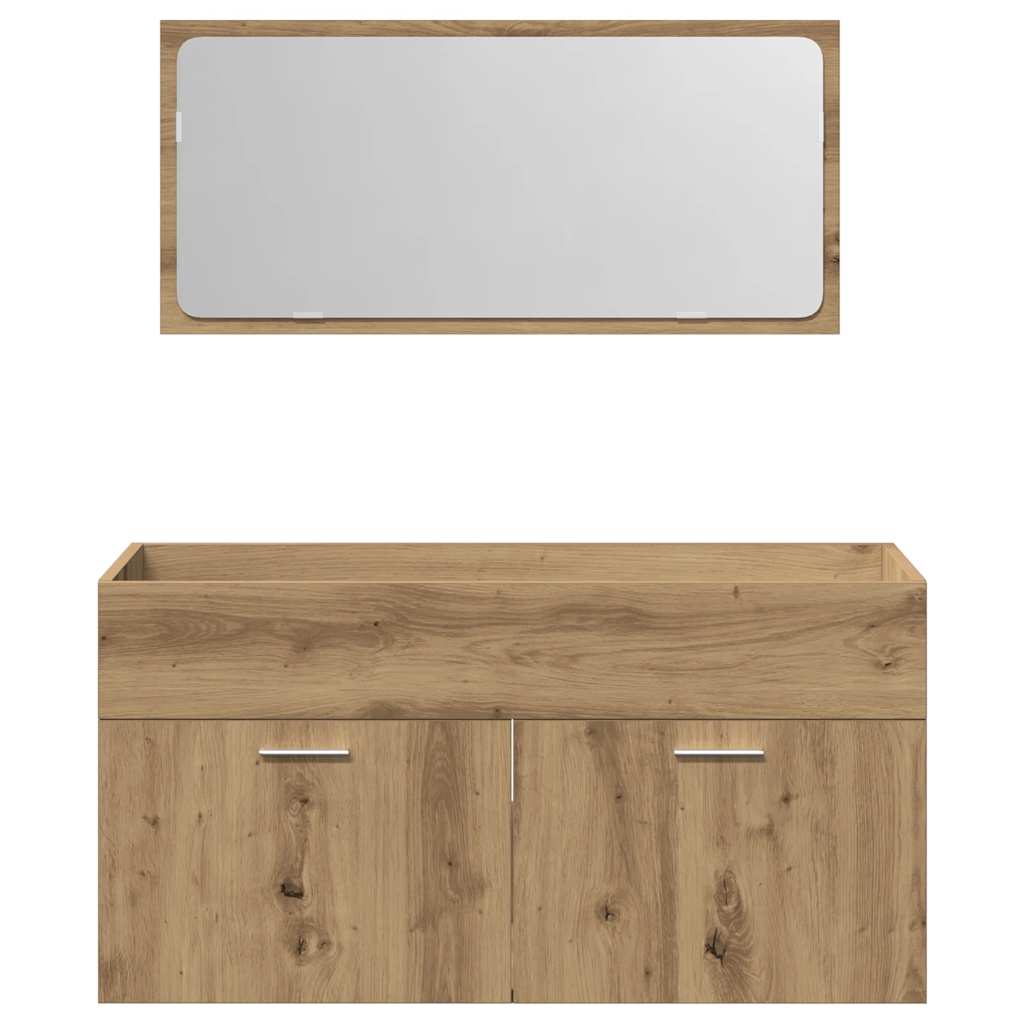 vidaXL Badschrank mit Spiegel Artisan-Eiche Holzwerkstoff