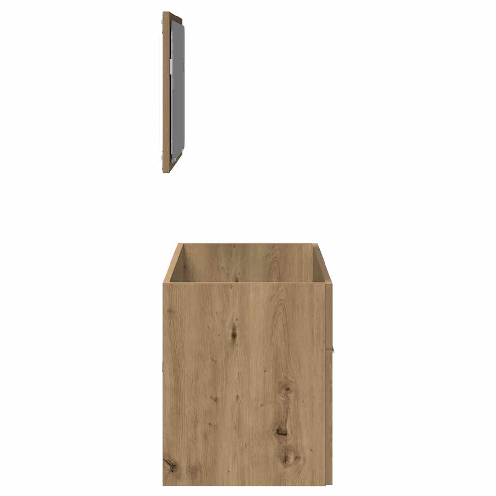vidaXL Badschrank mit Spiegel Artisan-Eiche Holzwerkstoff