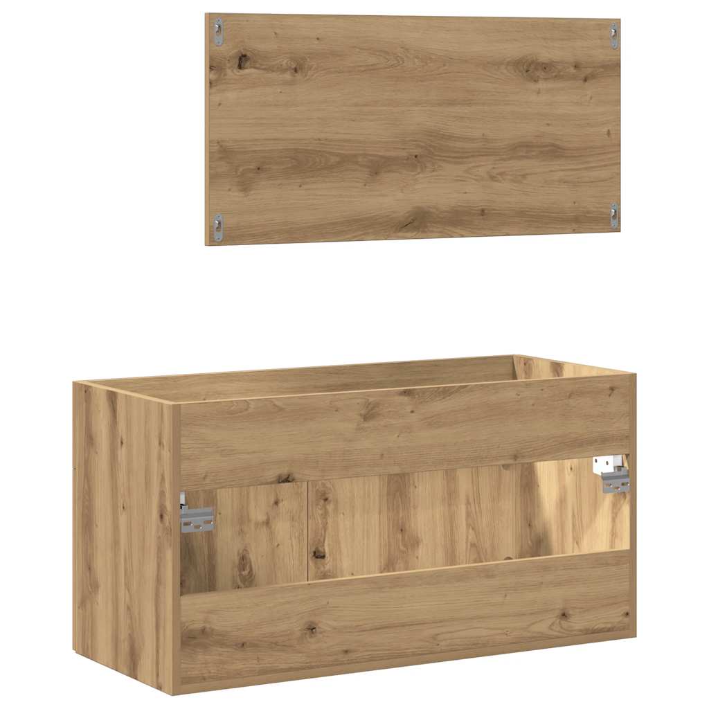vidaXL Badschrank mit Spiegel Artisan-Eiche Holzwerkstoff