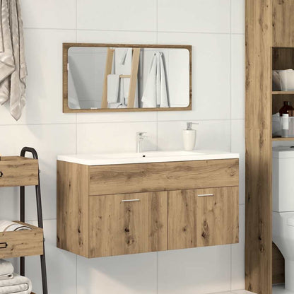 vidaXL Badschrank mit Spiegel Artisan-Eiche Holzwerkstoff